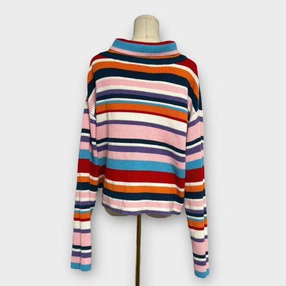 Delia's By Dolls Kill Cool Breeze Colorblock Turtleneck Sweater Size 2X - Picture 2 of 5